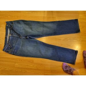 Lee Classic Fit Straight Leg Jeans Women's size 16 Blue Mid Rise Medium Wash.